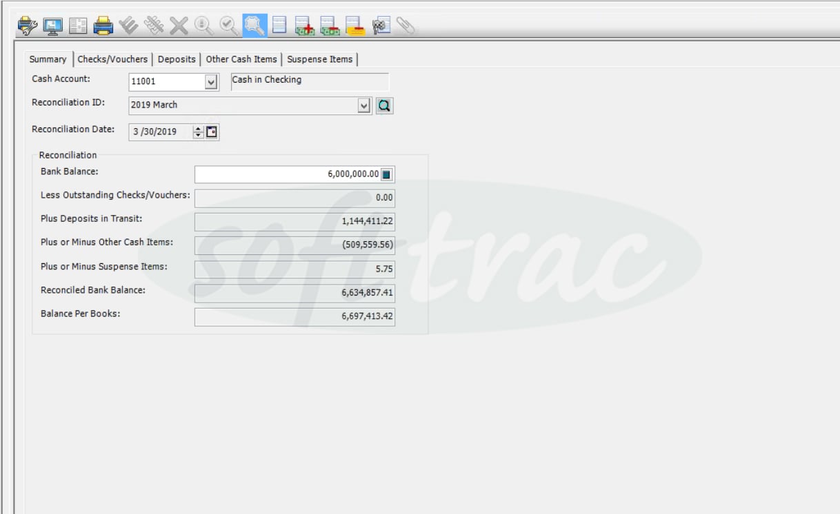 Bank Reconciliation WM