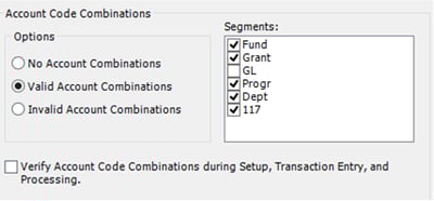 Account Code Combos